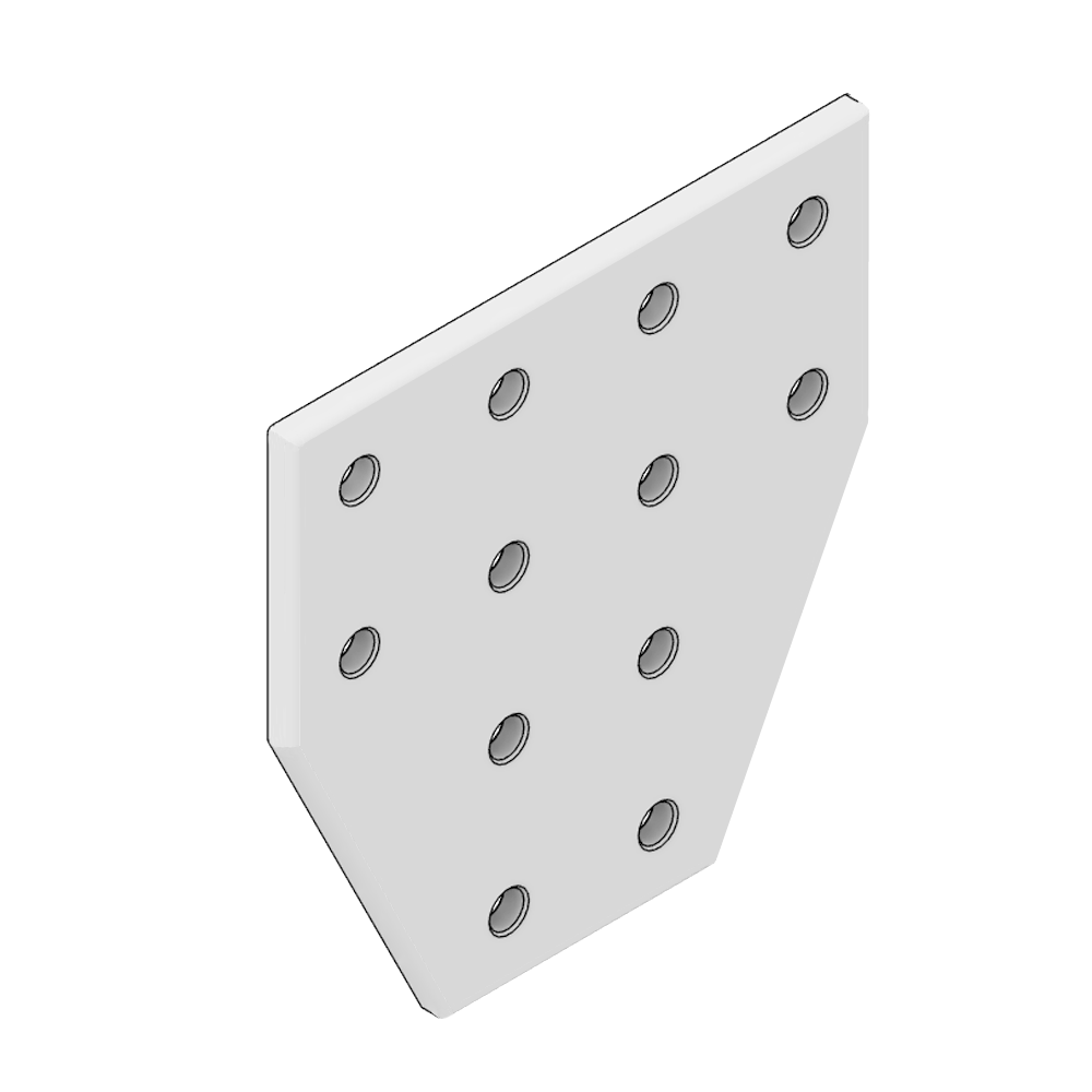 41-165-1 MODULAR SOLUTIONS TIE PLATE 180MM X 180MM X 6MM<BR>T SHAPE ANGLED INSIDES STANDARD HARDWARE INCLUDED